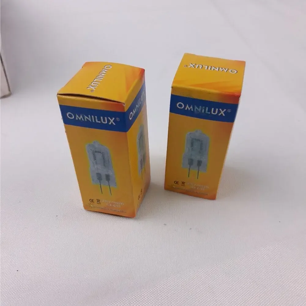 (2-Pack) Omnilux 230V 1000W GX-6.35 3200K Halogen Stage Light Bulb